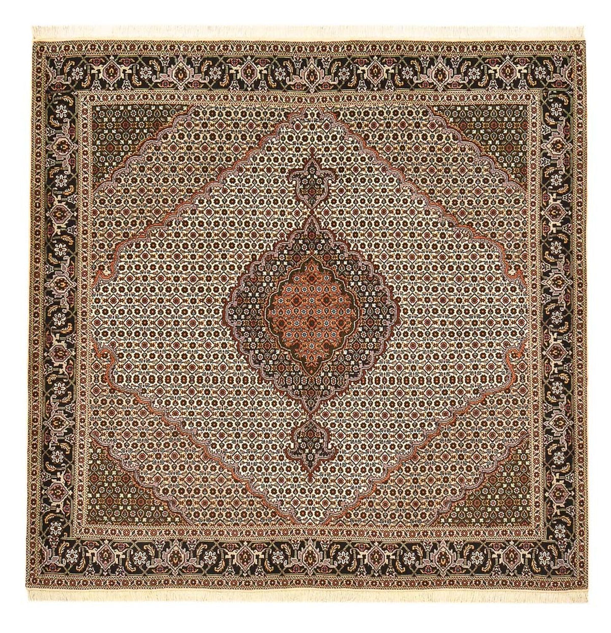 Perserteppich - Täbriz - Royal quadratisch - 203 x 198 cm - hellbraun
