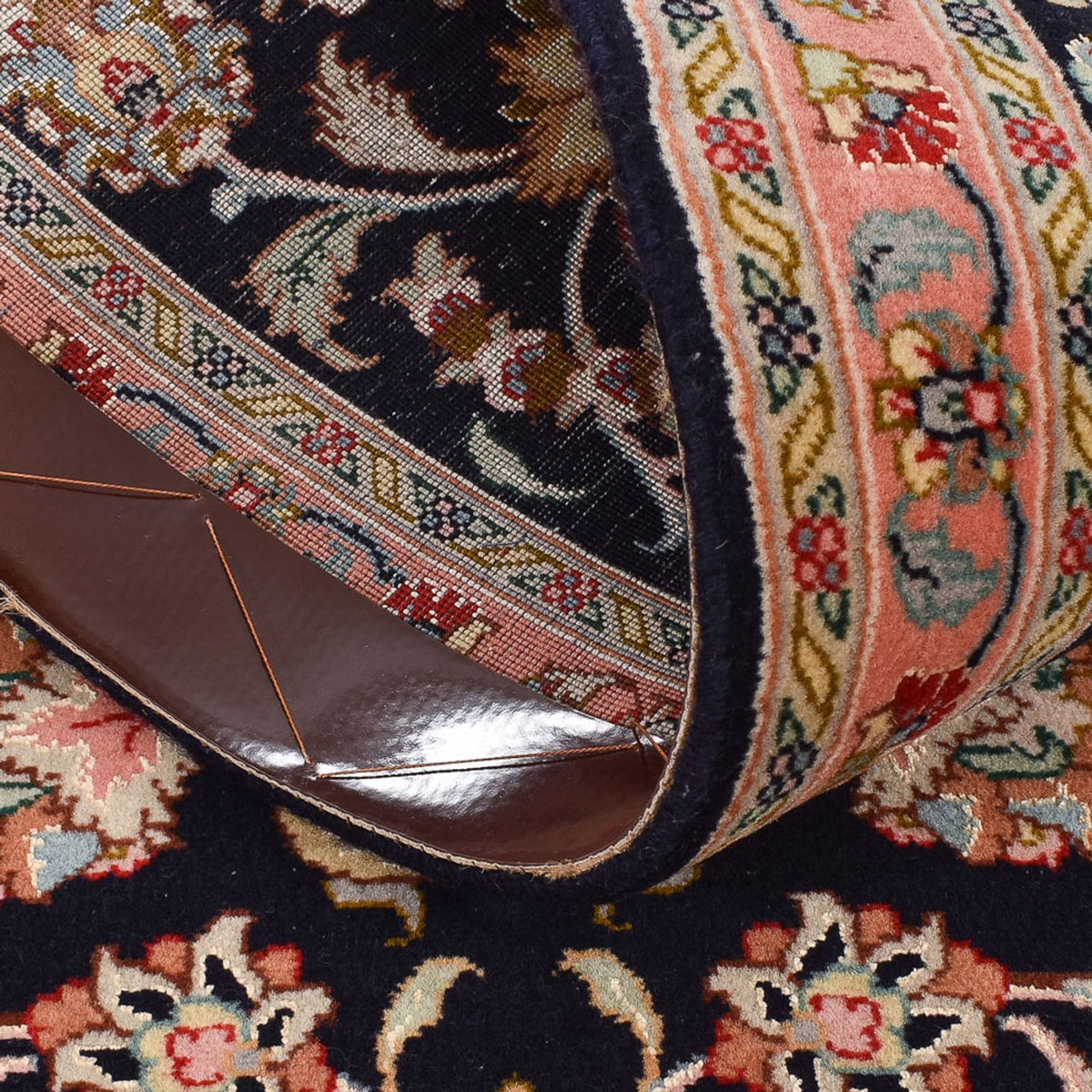 Läufer Perser - Täbriz - Premium - 300 x 67 cm - dunkelblau