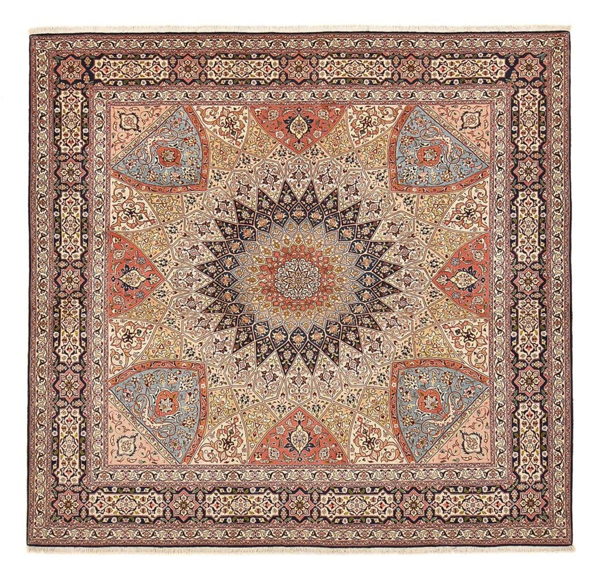 Perserteppich - Täbriz - Royal quadratisch - 254 x 248 cm - dunkelbeige