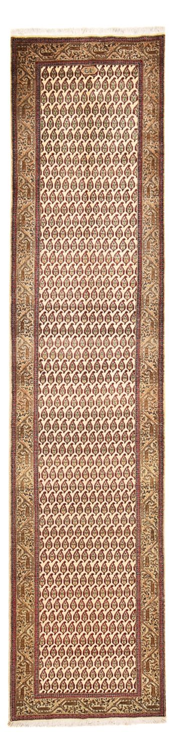 Läufer Perser - Täbriz - Royal - 427 x 97 cm - dunkelbeige