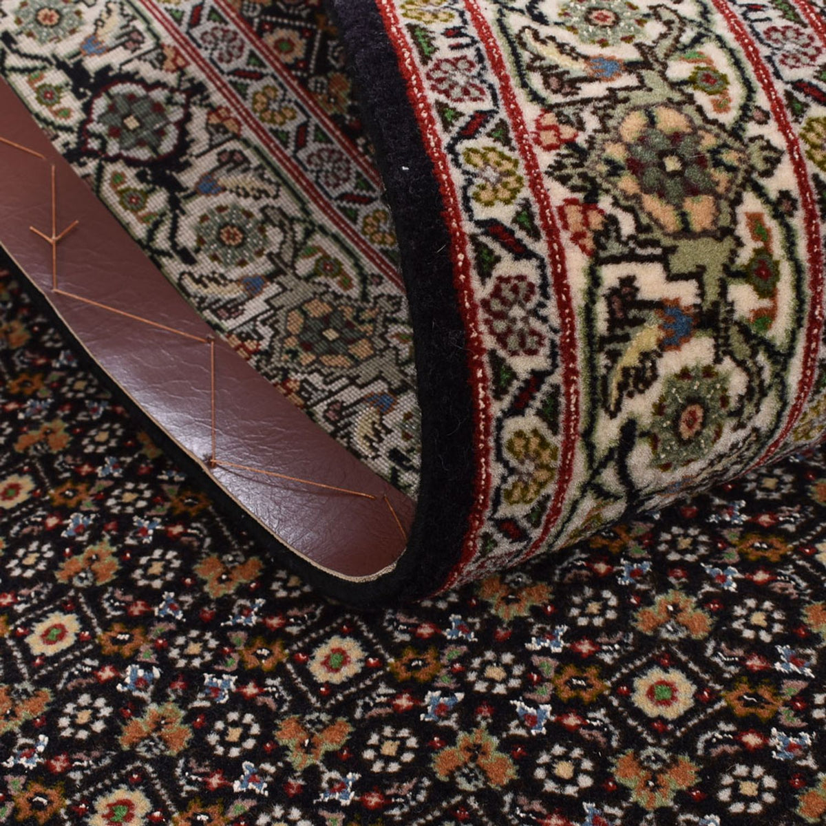 Läufer Perser - Täbriz - Royal - 396 x 82 cm - dunkelbeige