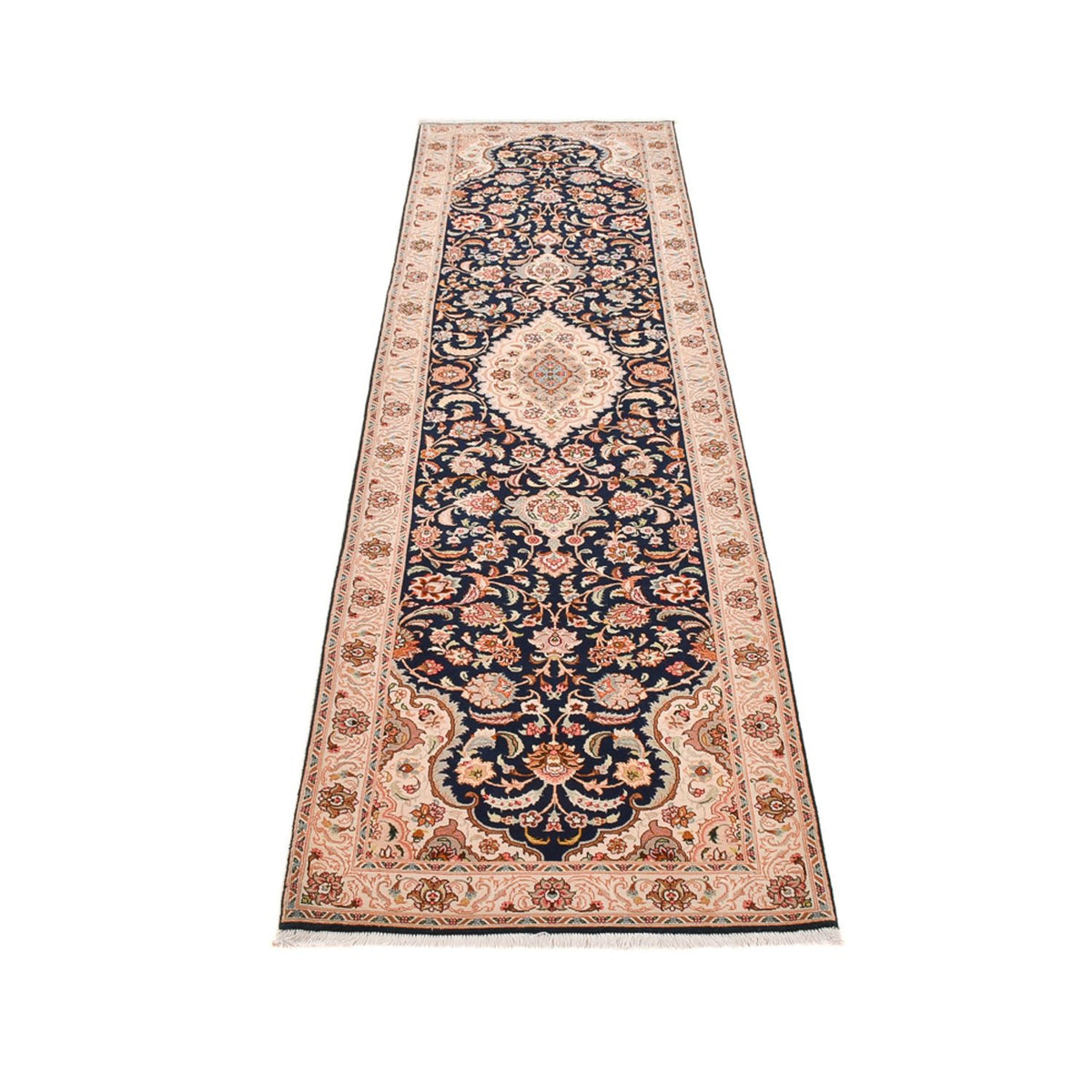 Läufer Perser - Täbriz - Royal - 310 x 82 cm - dunkelblau