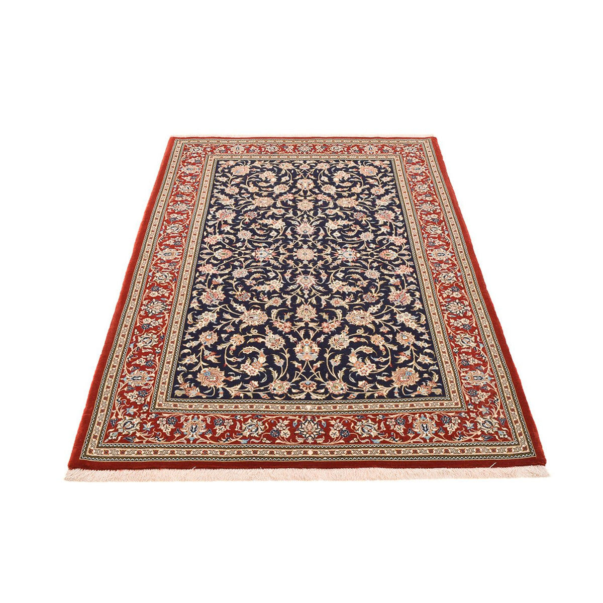 Perserteppich - Ghom - Royal - 204 x 133 cm - dunkelblau