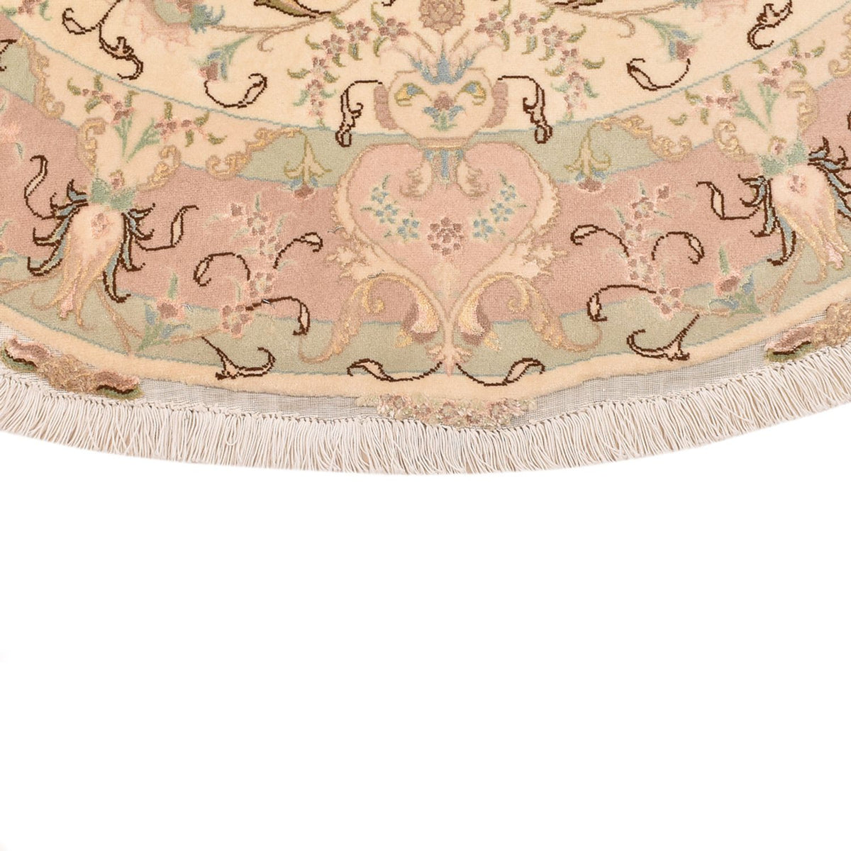 Perserteppich - Täbriz - Royal rund  - 150 x 150 cm - beige
