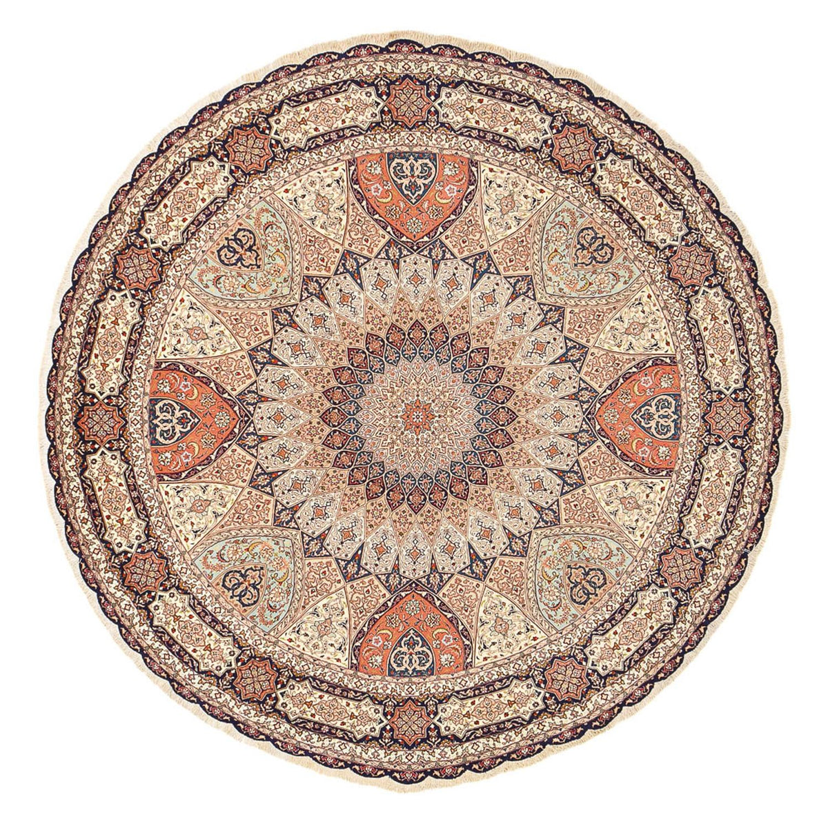 Perserteppich - Täbriz - Royal rund  - 312 x 312 cm - beige