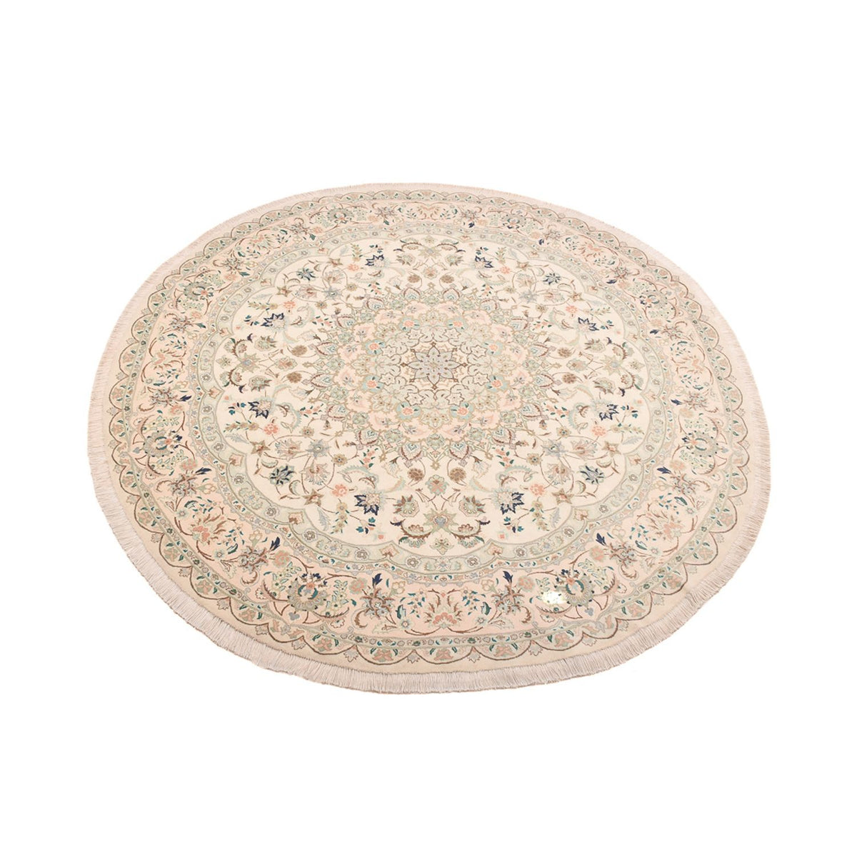 Perserteppich - Täbriz - Royal rund  - 200 x 200 cm - sand