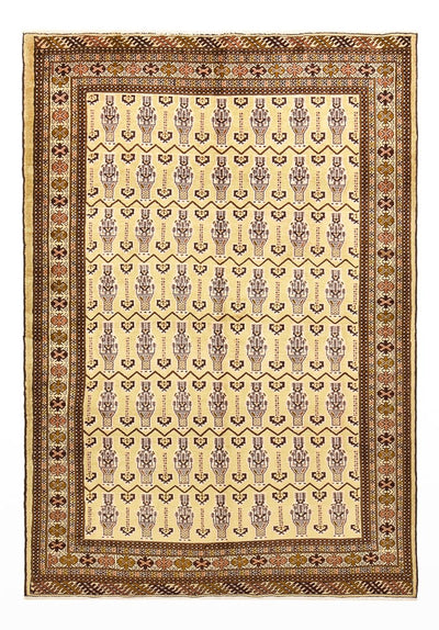 Tapis Turkaman 146x213cm - Tapis persan - beige clair