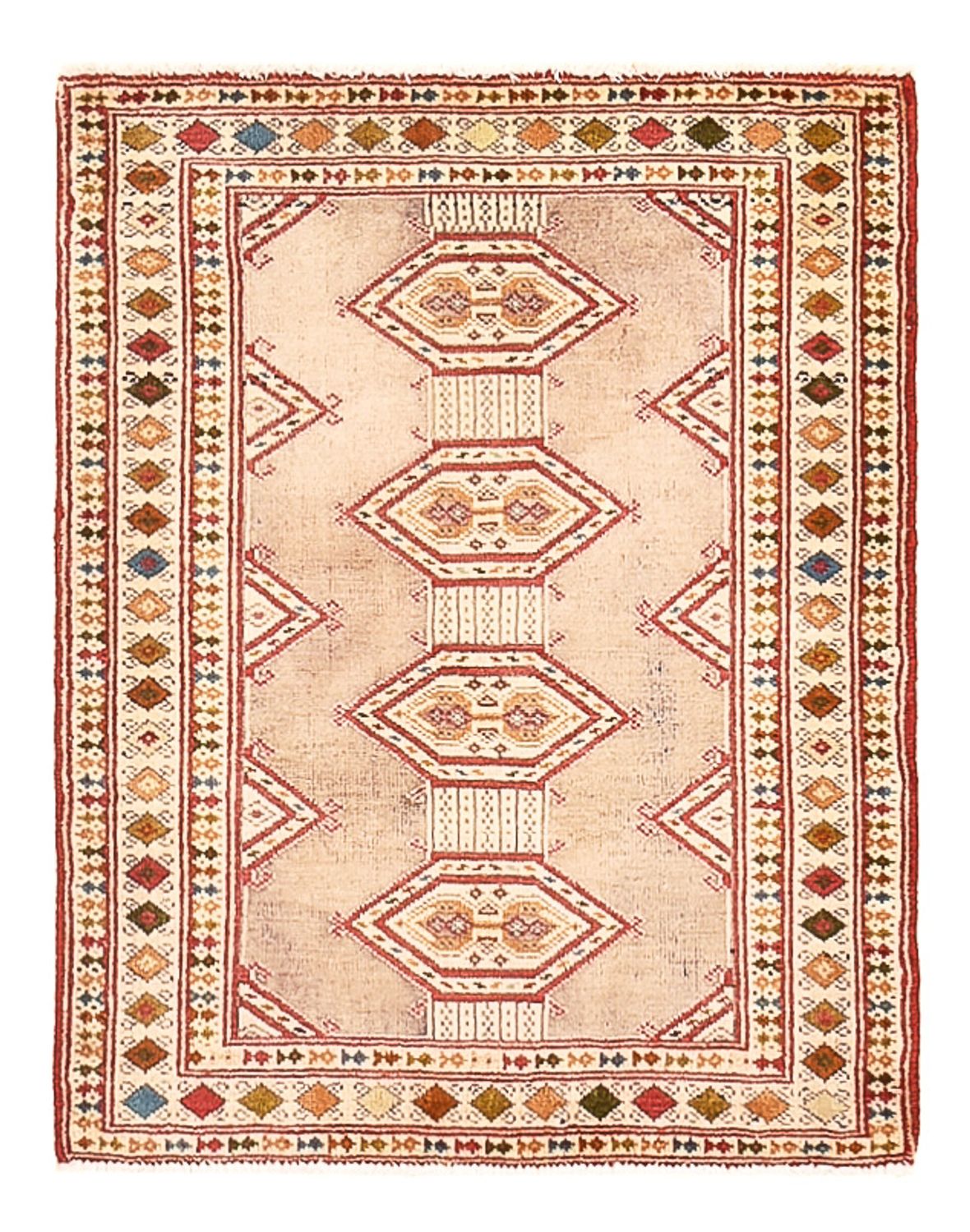 Turkaman Teppich - 79 x 64 cm - rosa