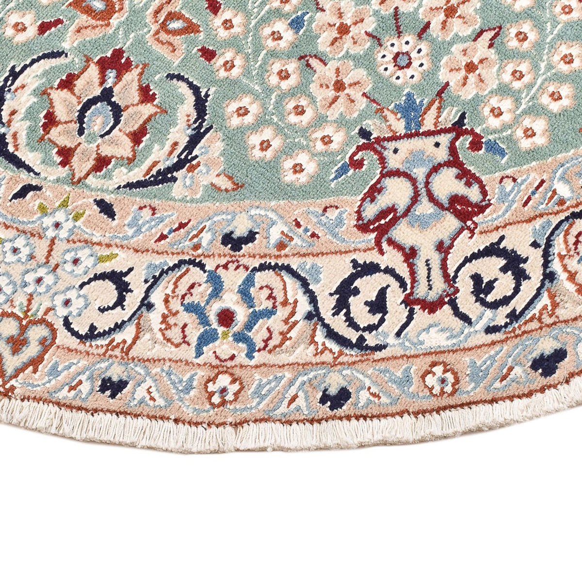 Perserteppich - Nain - Royal rund - 139 x 139 cm - hellgrün