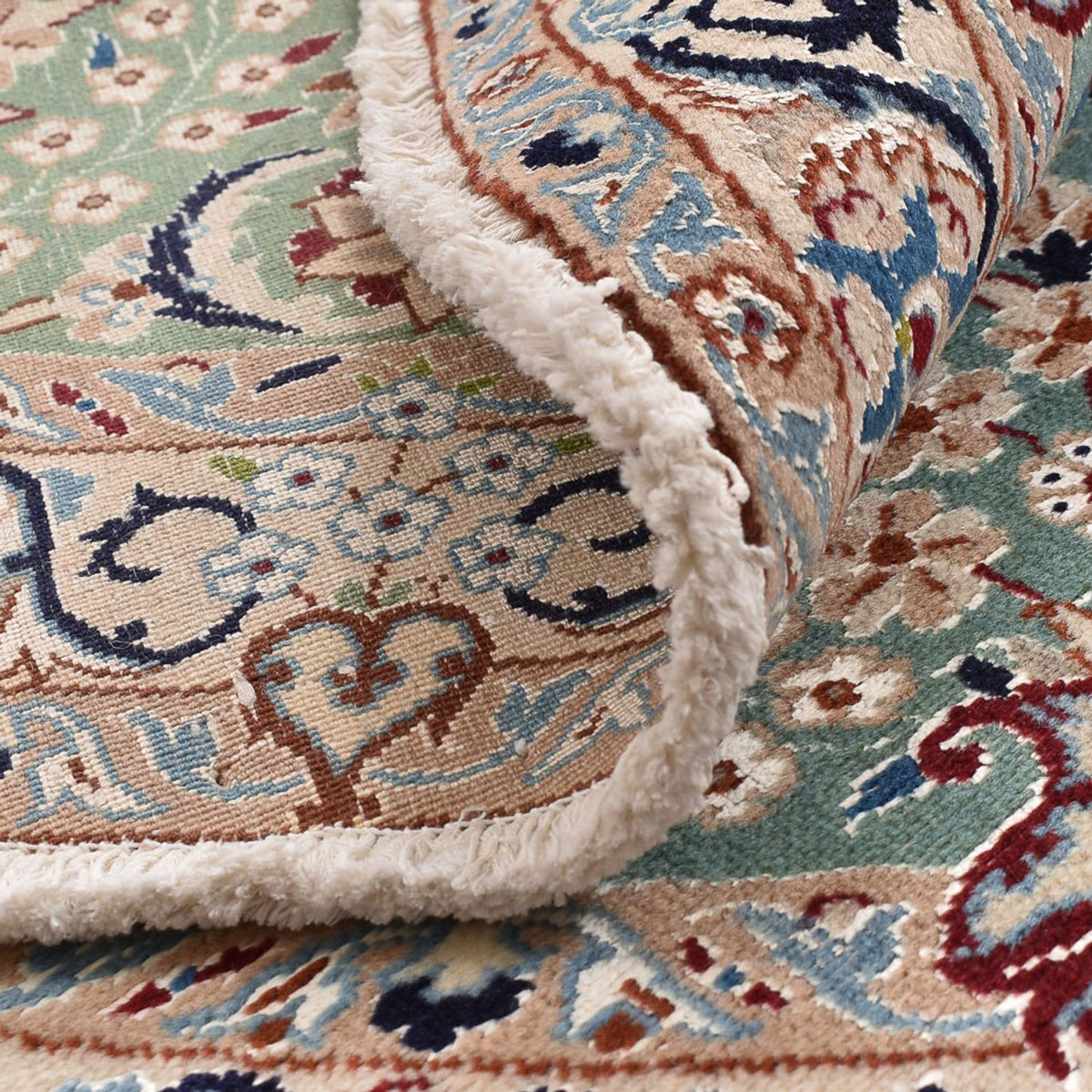 Perserteppich - Nain - Royal rund - 139 x 139 cm - hellgrün