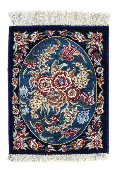 Tapis de Qom en soie Tapis 28x40cm - Tapis persan