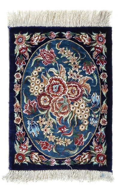 Tapis de Qom en soie Tapis 28x40cm - Tapis persan