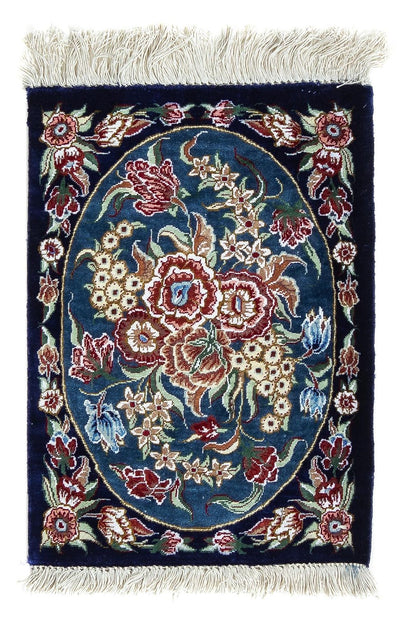 Tapis de Qom en soie Tapis 28x40cm - Tapis persan