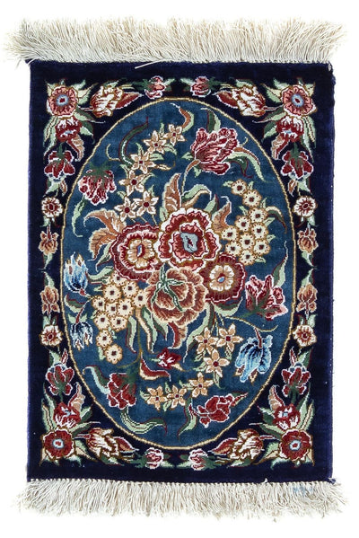 Tapis de Qom en soie Tapis 28x40cm - Tapis persan