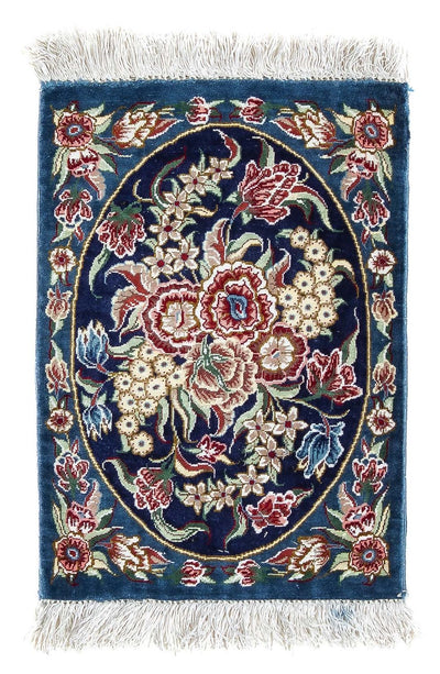 Tapis de Qom en soie Tapis 28x40cm - Tapis persan