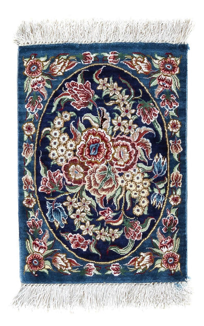 Tapis de Qom en soie Tapis 28x40cm - Tapis persan
