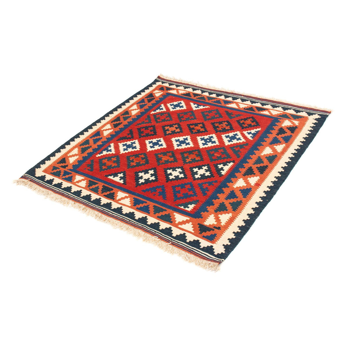 Kelim Teppich - Oriental 104 x 102 cm - dunkelrot