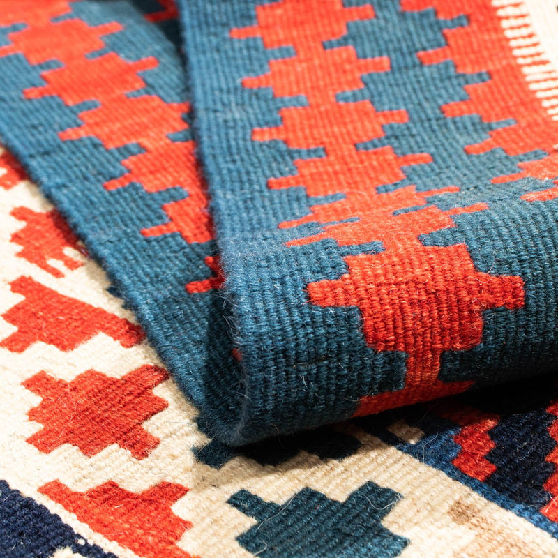 Kelim Teppich - Oriental 125 x 110 cm - blau