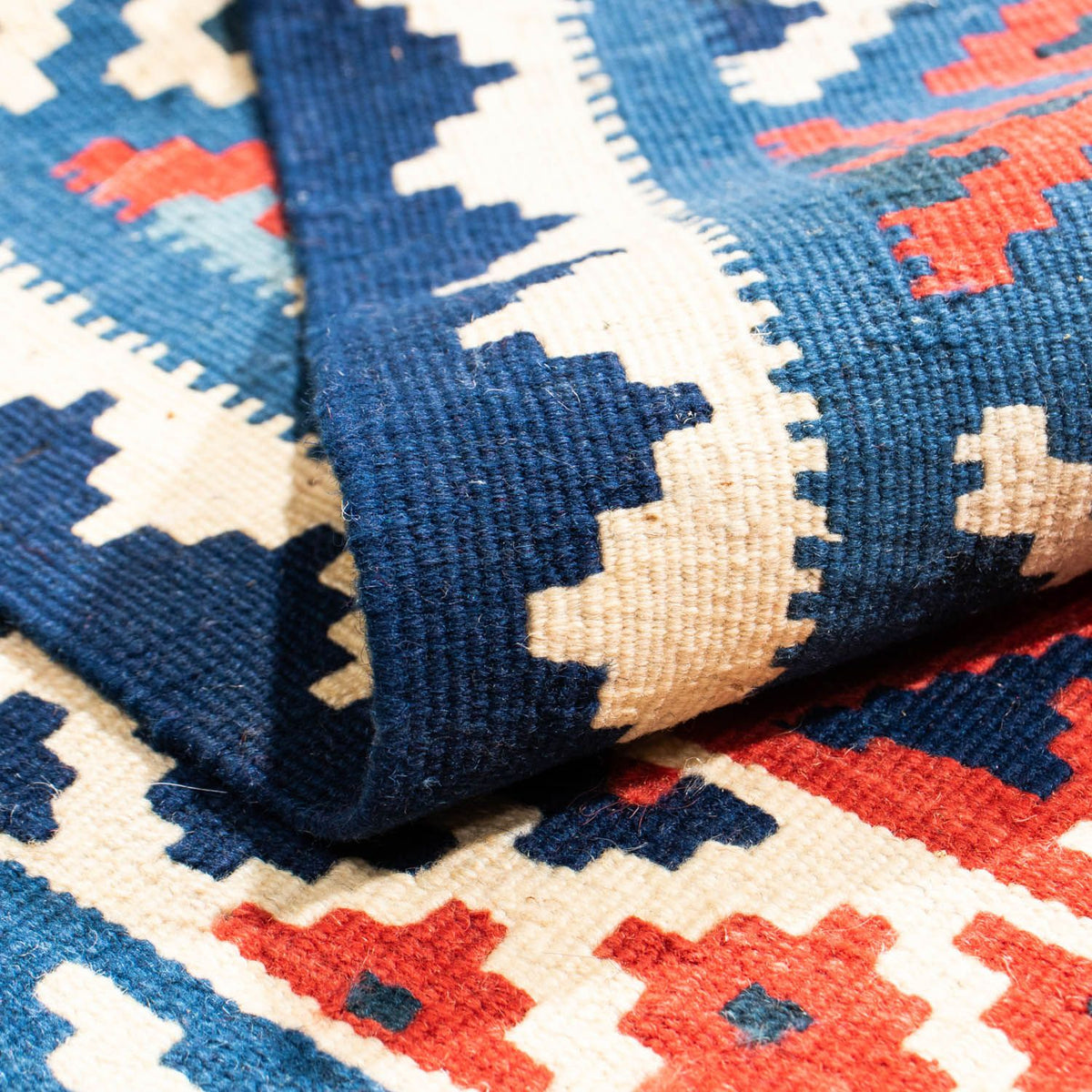 Kelim Teppich - Oriental 102 x 100 cm - blau