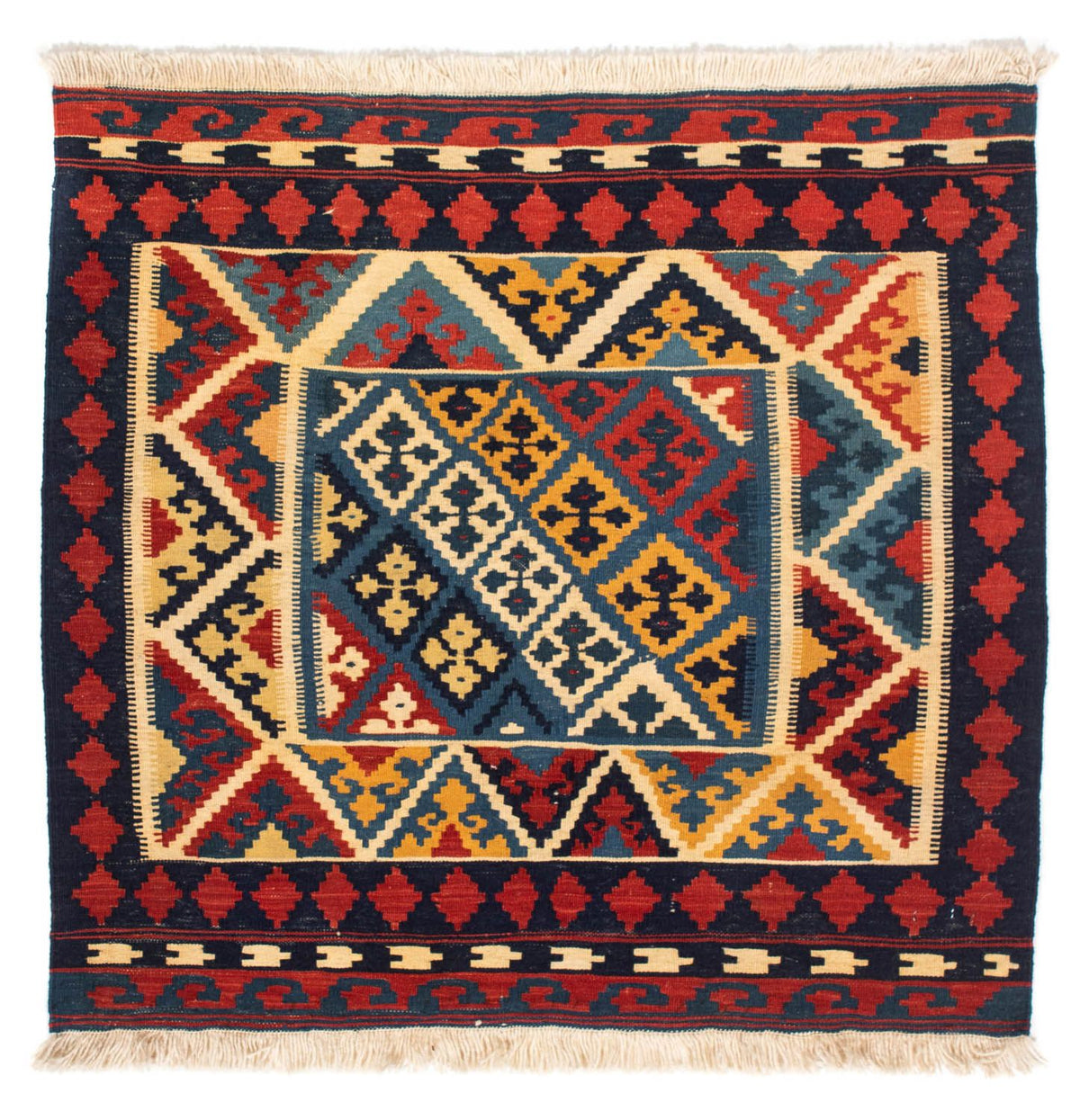 Kelim Teppich - Oriental 110 x 109 cm - rot