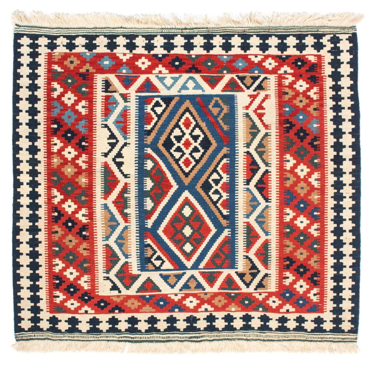 Kelim Teppich - Oriental 104 x 99 cm - rot