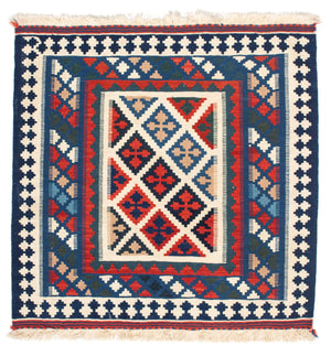 Kelim Teppich - Oriental 104 x 103 cm - blau