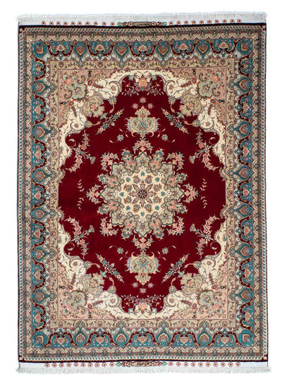 Täbriz - 50 Raj Teppich 153x204cm - Perserteppich - dunkelrot