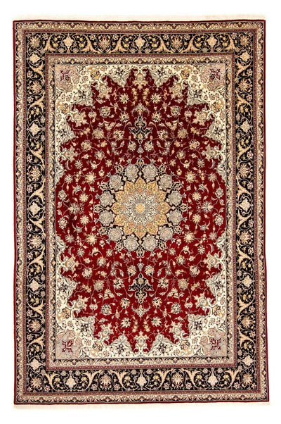 Täbriz - 50 Raj Teppich 249x352cm - Perserteppich - dunkelrot