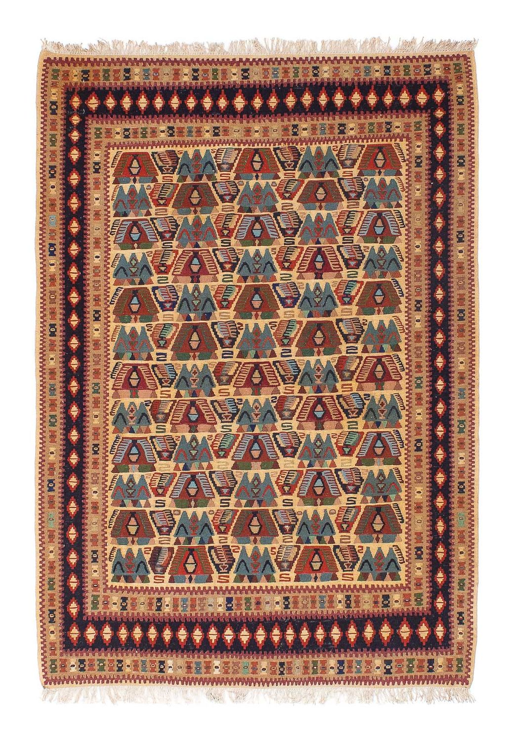 Kelim Teppich - Oriental 158 x 108 cm - hellbraun