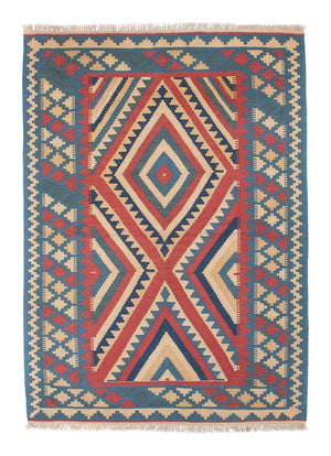 Kelim Teppich - Oriental 155 x 117 cm - blau