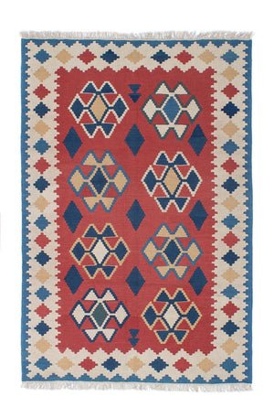 Kelim Teppich - Oriental 180 x 120 cm - dunkelrot