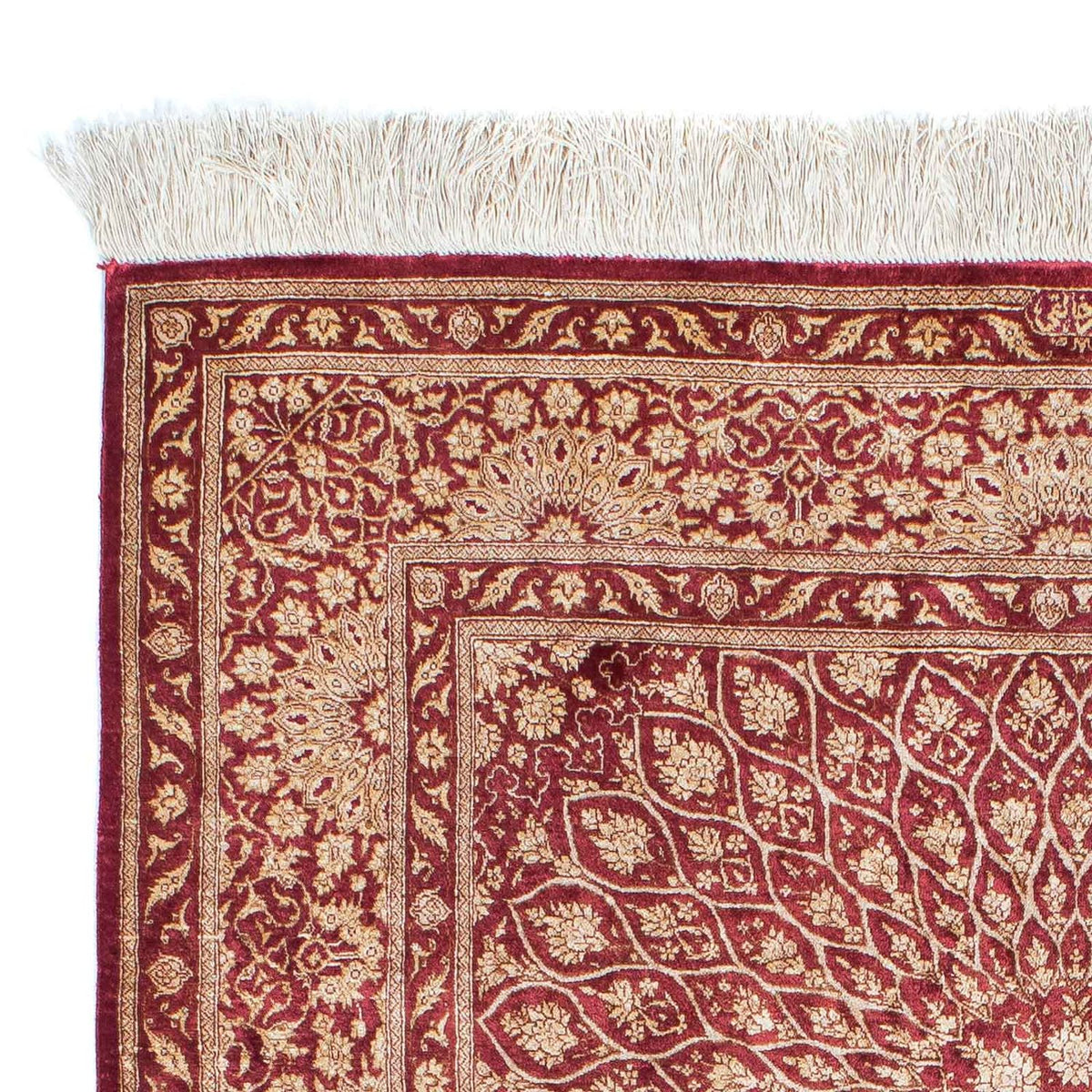 Perserteppich - Ghom 151 x 100 cm - dunkelrot