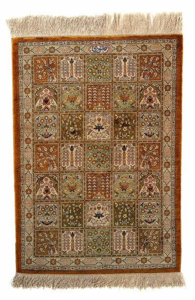 Ghom Teppich 55x76cm - Perserteppich - mehrfarbig