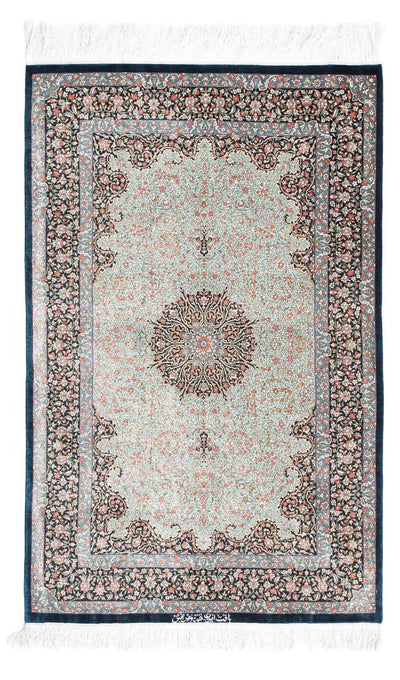 Ghom Teppich 77x121cm - Perserteppich - dunkelblau
