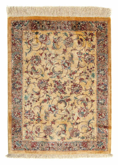 Ghom Teppich 59x82cm - Perserteppich - hellbraun