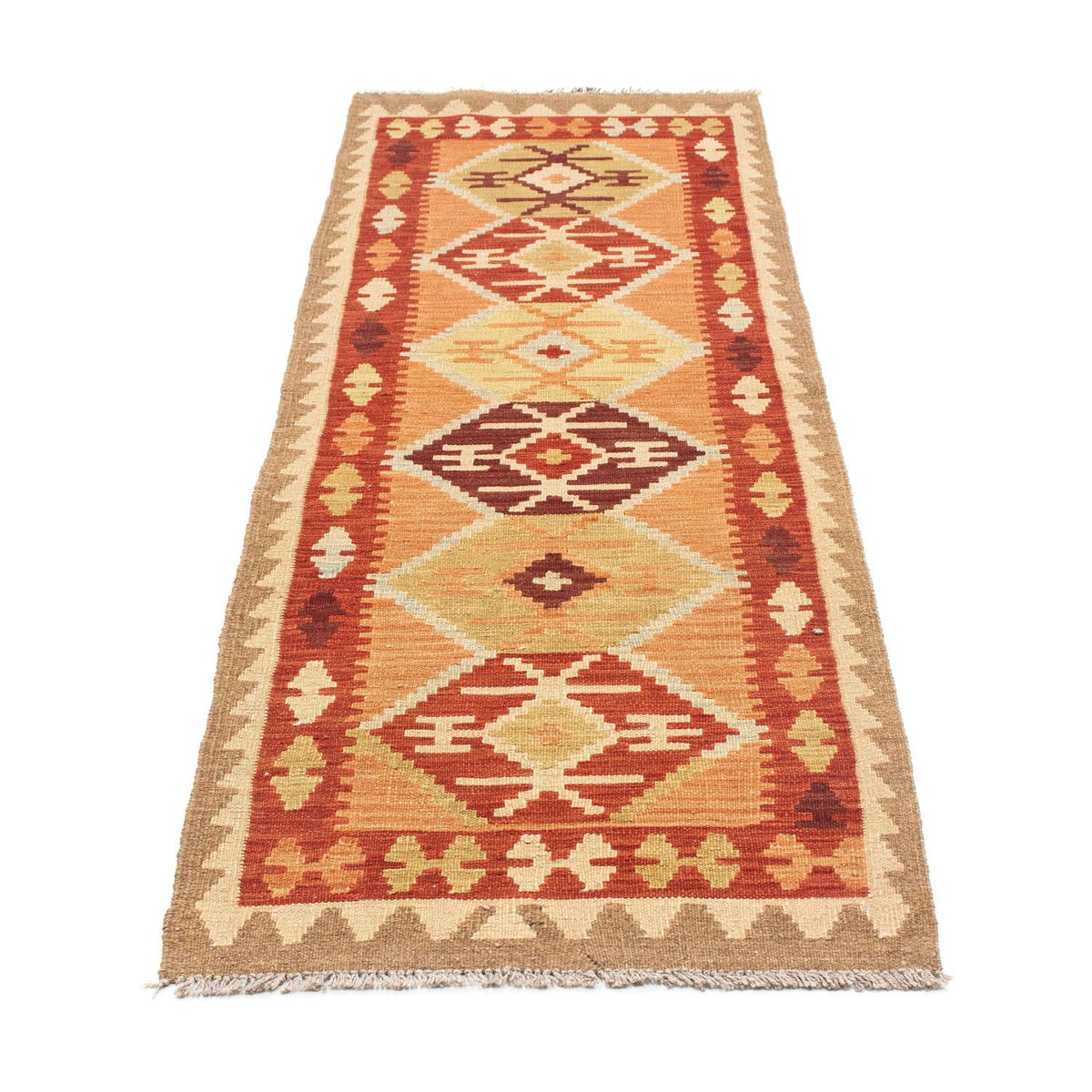 Kelim Teppich - Oriental 201 x 64 cm - hellbraun