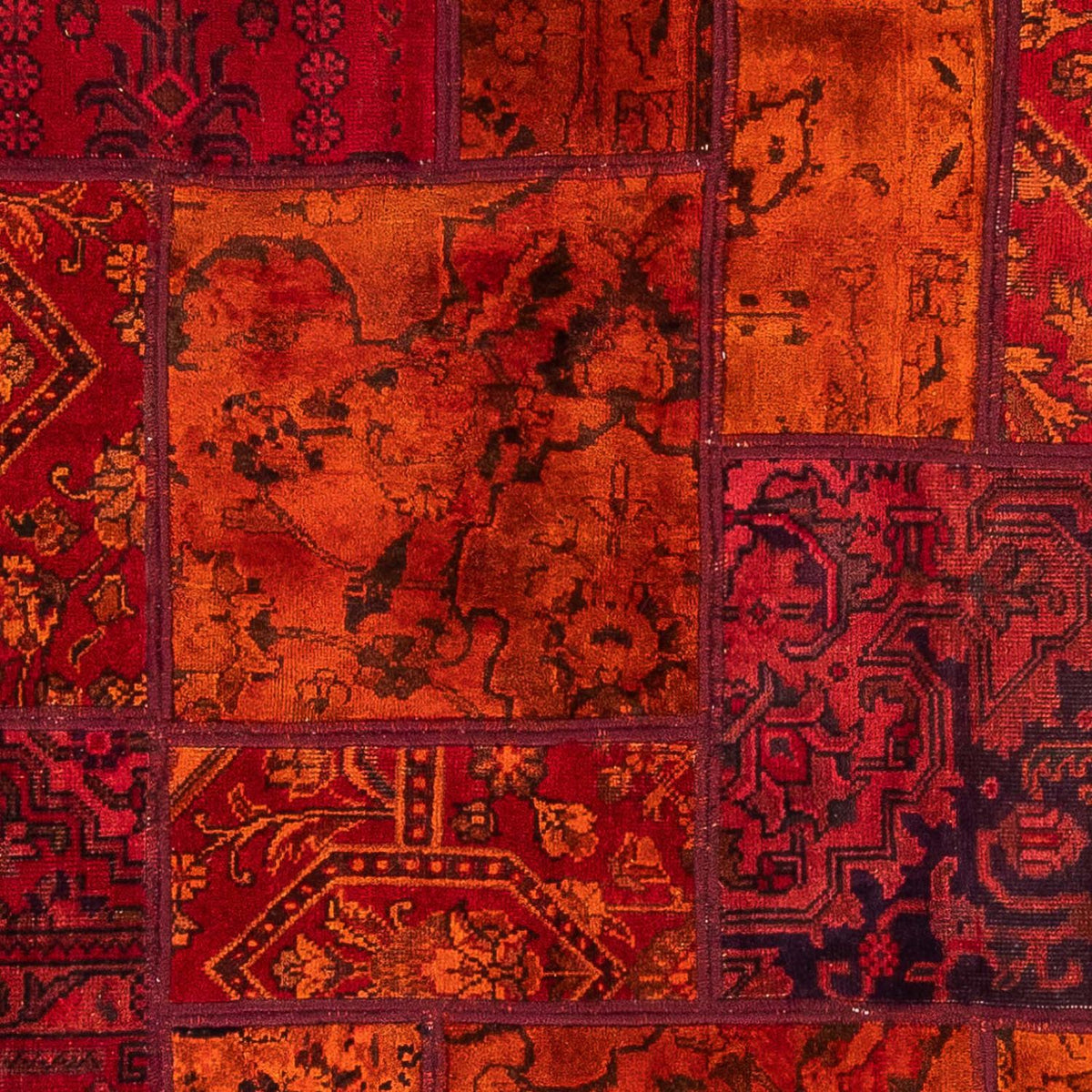 Patchwork Teppich 194 x 140 cm - mehrfarbig