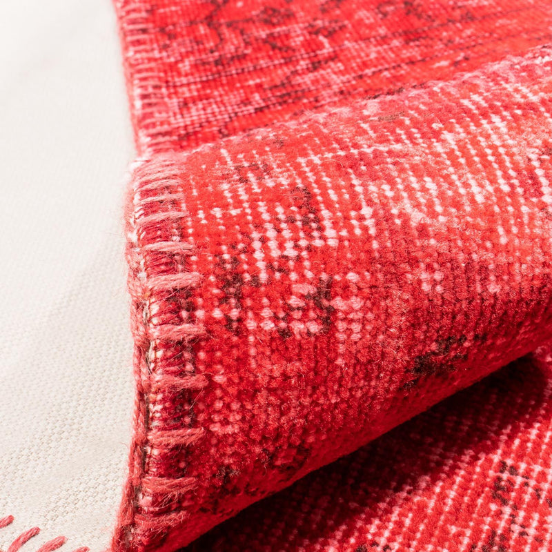 Patchwork Teppich 240 x 170 cm - dunkelrot