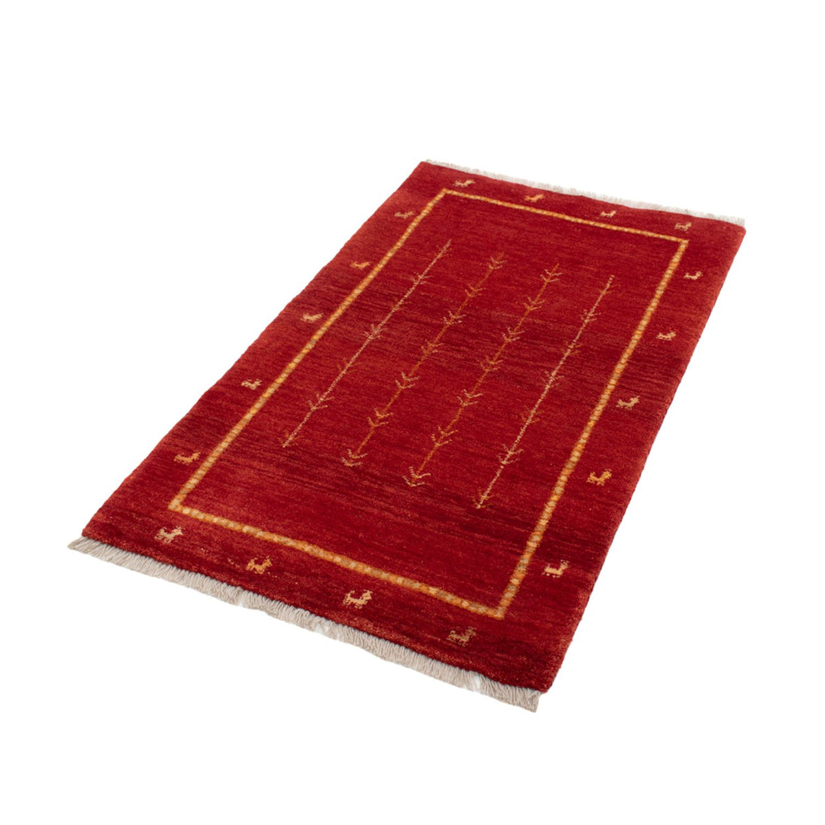 Gabbeh Teppich - Loribaft Perser - 133 x 84 cm - rot