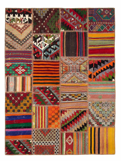 Tapis patchwork 168x238cm - Tapis en laine