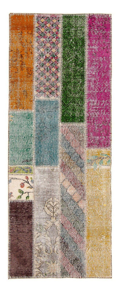 Tapis patchwork 90x203cm - Tapis en laine
