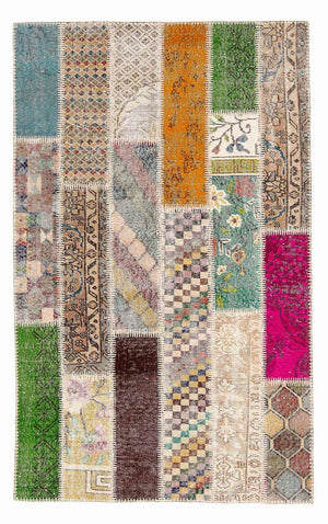 Patchwork Teppich 184 x 120 cm - mehrfarbig
