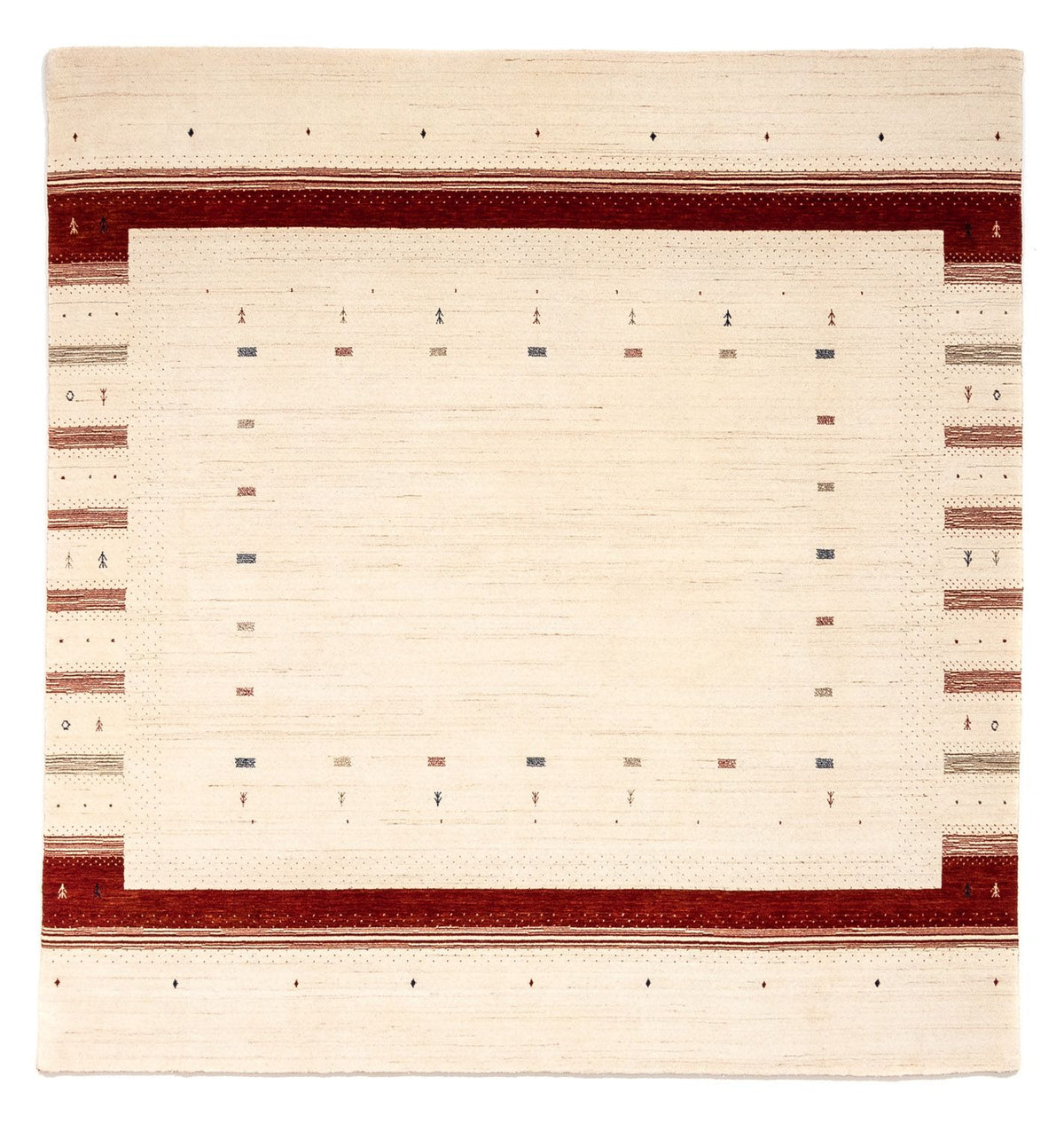 Gabbeh Teppich - Loribaft Indus 255 x 255 cm - beige