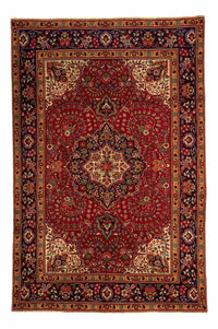 Tapis persan - Tabriz - 314 x 203 cm - rouge foncé