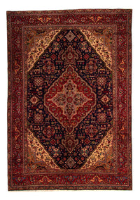 Tapis persan - Tabriz - 297 x 197 cm - bleu foncé
