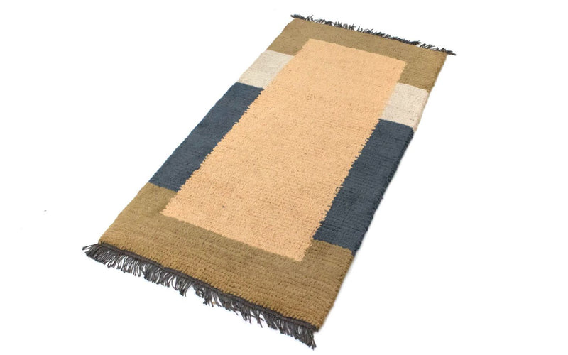 Nepal Teppich 140 x 70 cm - hellbraun