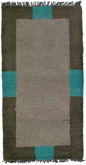 Nepal Teppich 140 x 70 cm - grau