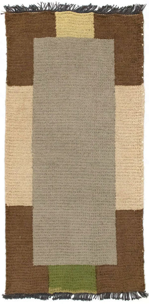 Nepal Teppich 140 x 70 cm - grau