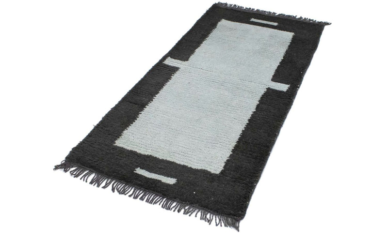 Nepal Teppich 140 x 70 cm - blau