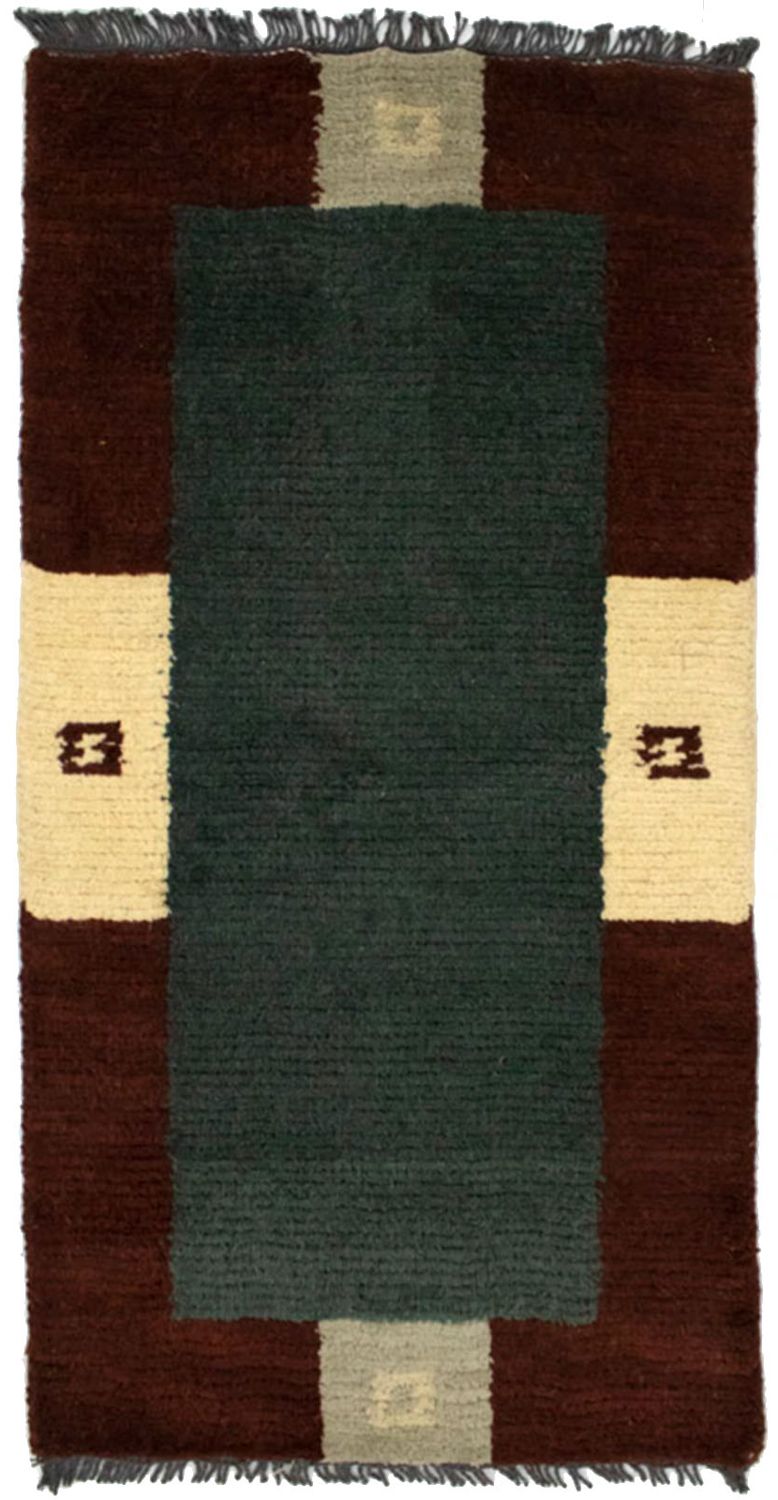 Nepal Teppich 140 x 70 cm - grün